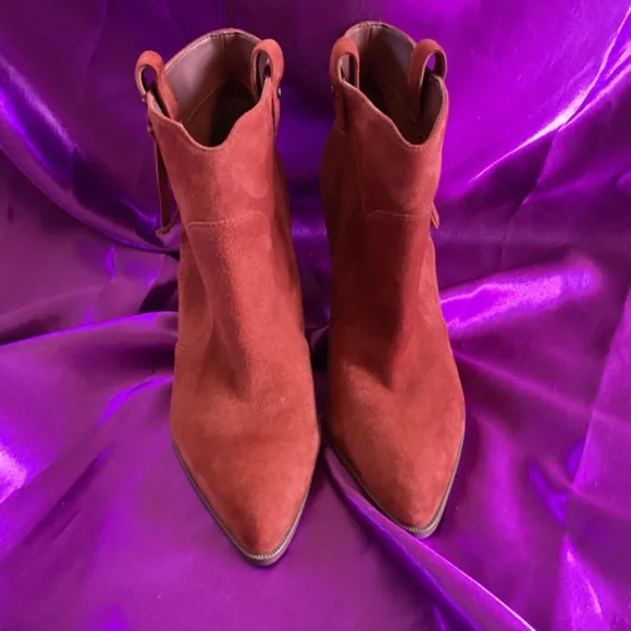 Sam Edelman Paprika Suede Booties - Picture 3 of 8